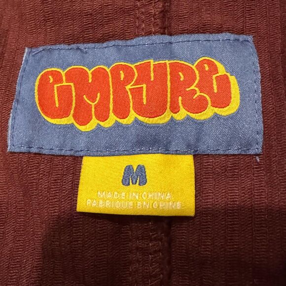 Empyre Overalls Womens Medium Maroon Corduroy Relax Bib Pants Skate Casual - Picture 4 of 11